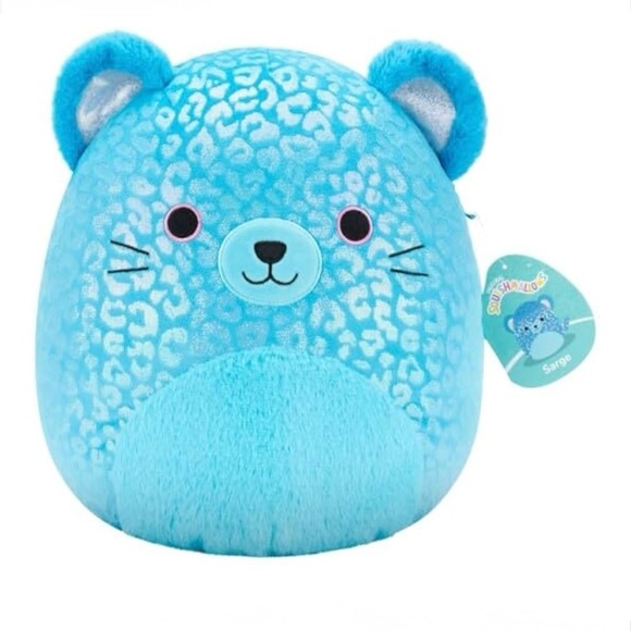 Squishmallows Sarge Jaguar Blue Plush Stuffed Toy 11” - Picture 1 of 4